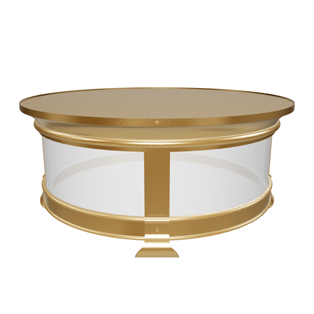 Gold ceiling light fixture on a white background